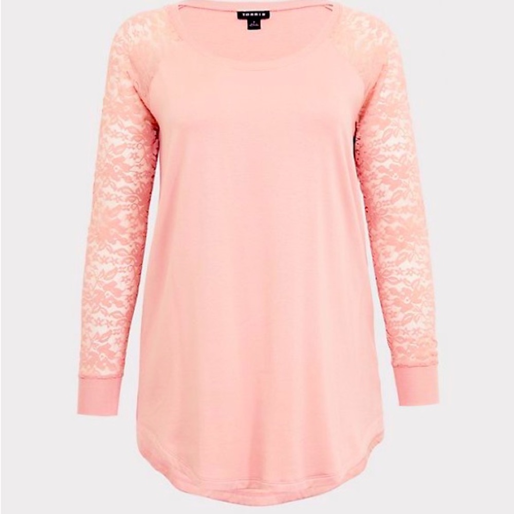 Torrid Pink Lace Light Sweatshirt